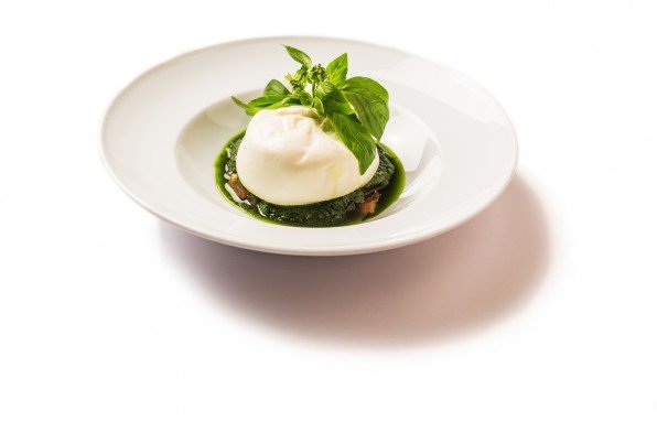 Creamy Puglia burrata, Cassé tomato, fresh basil and its truffle infused with extra virgin truffle.